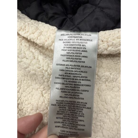 Levi's Women's Parka Jacket Size XL Faux Fur Hooded Black Coat - Picture 7 of 14